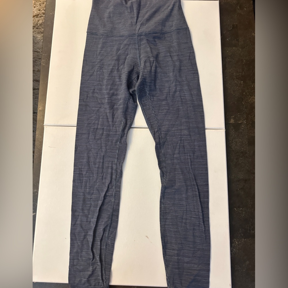 Lululemon Athletica Navy Striped Leggings